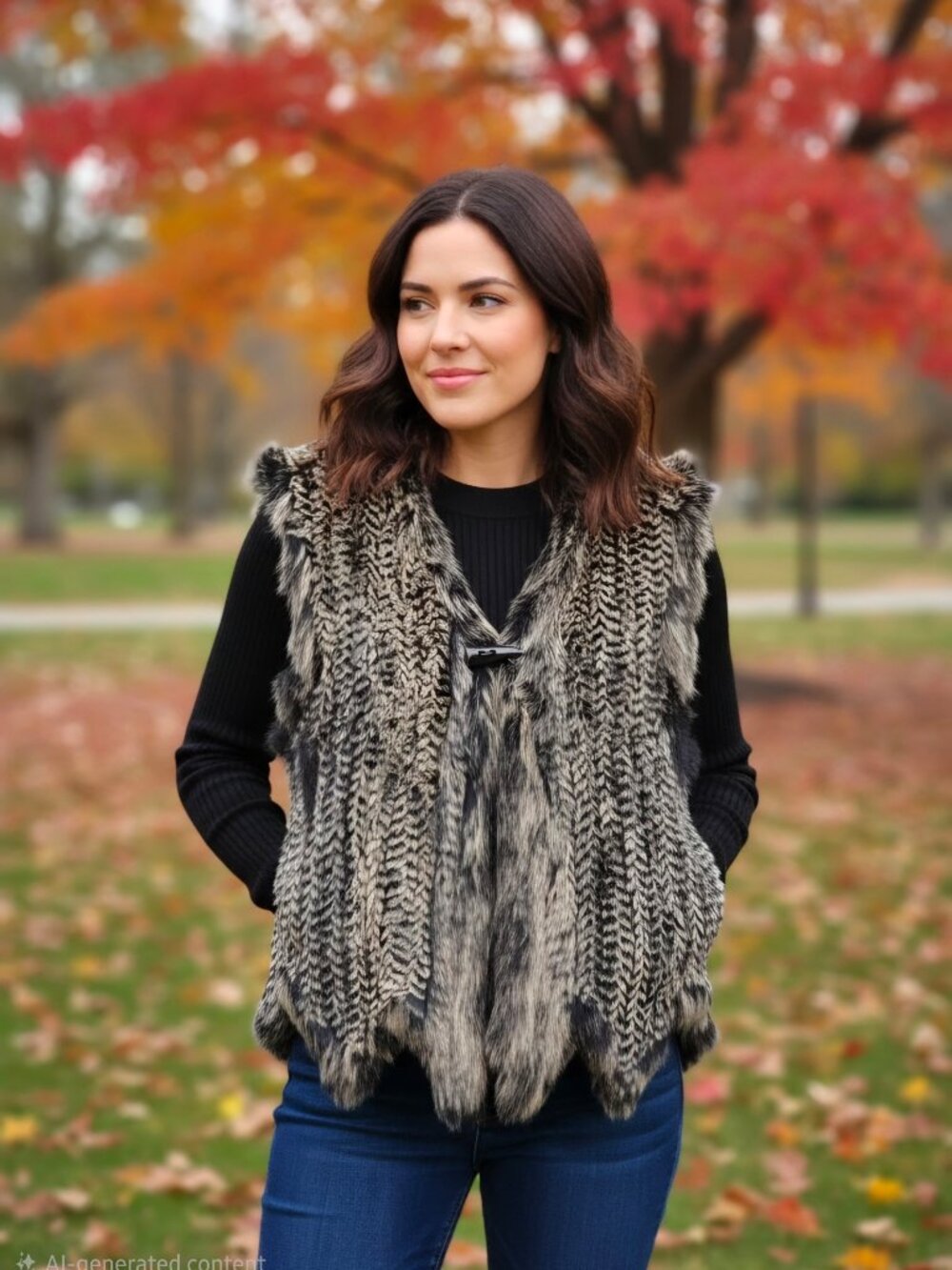 Kellie Kouri Knitted Rabbit Fur Vest Size Medium